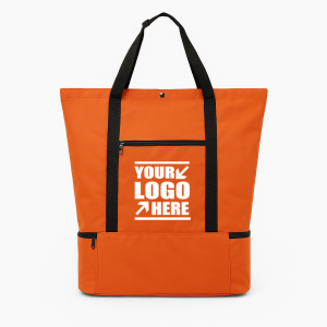 Beach Tote with Insulated Compartment and Mesh Design