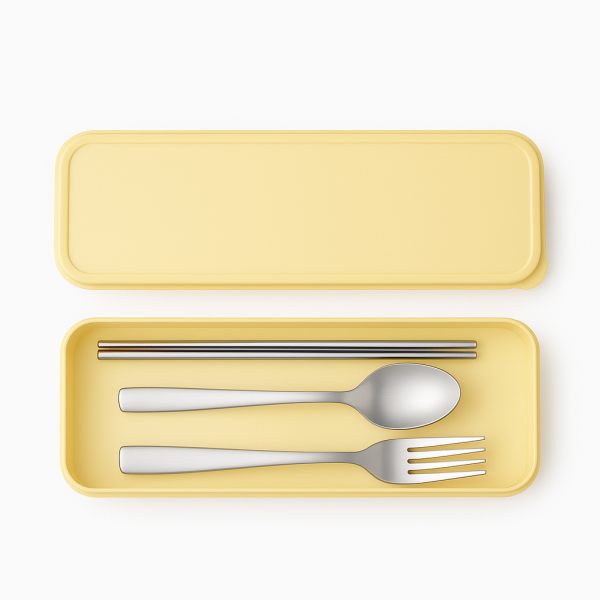 Ergonomic Stainless Steel Travel Cutlery Set with Case - Image 2