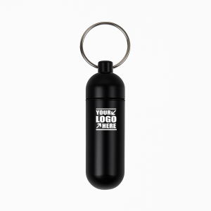 Compact Aluminum Travel Pill Holder Keychain