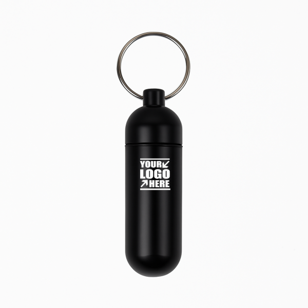 Compact Aluminum Travel Pill Holder Keychain